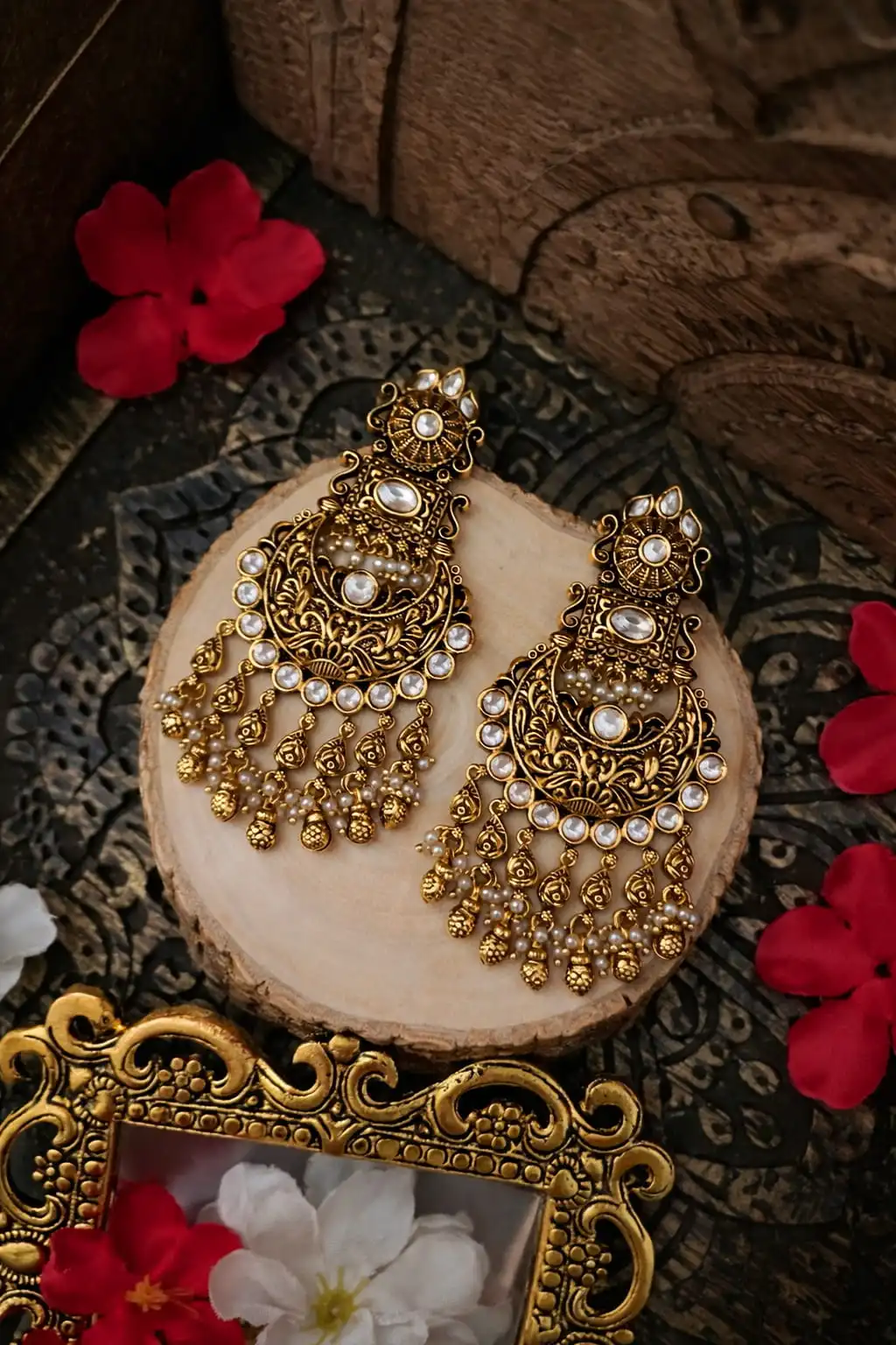 Polki chand bali Earring